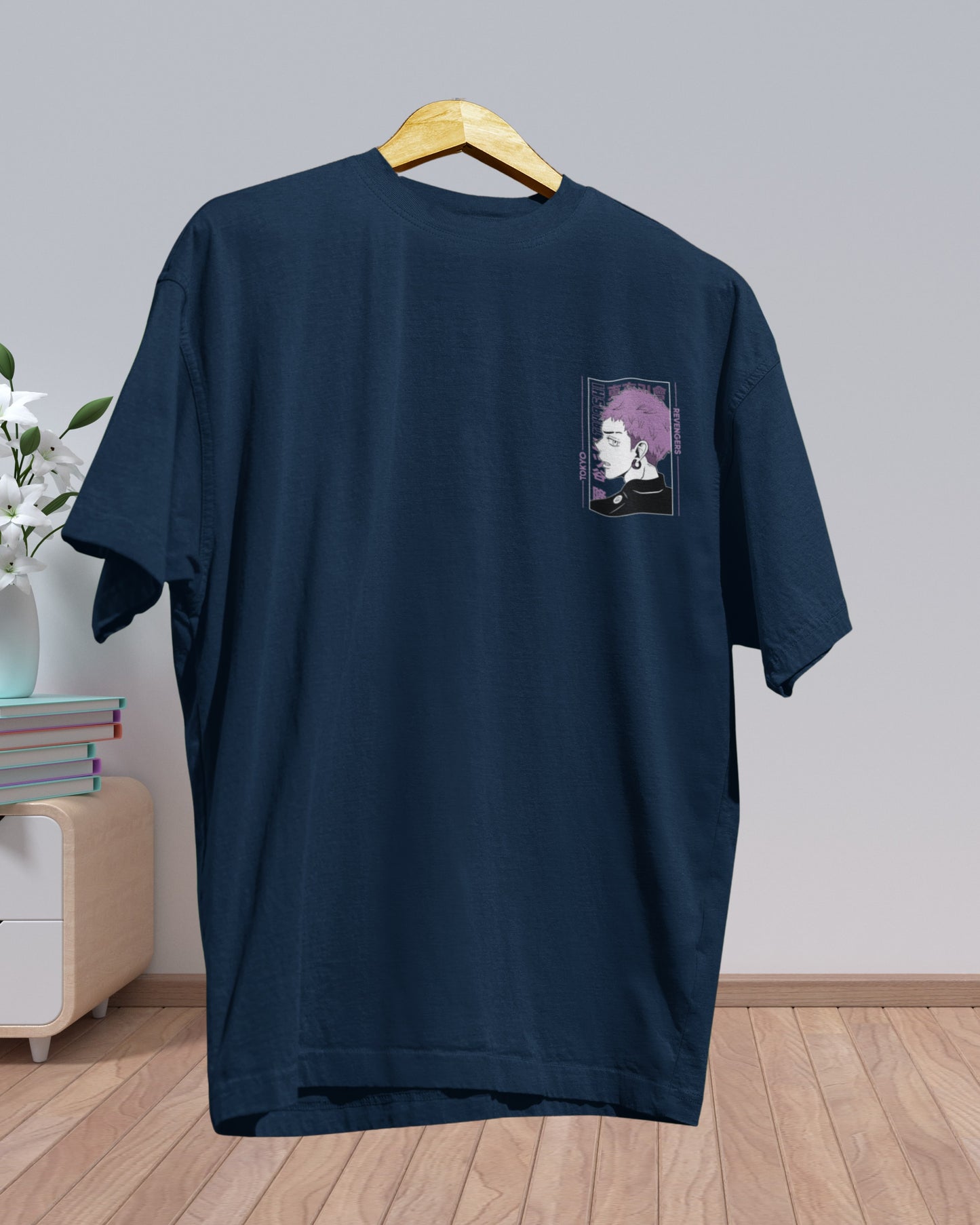 E-30 Tokyo Revengers Anime Oversized T-Shirt for Men – Dark Navy Blue