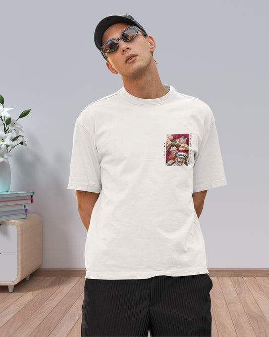 Anime Graphic Oversized T-Shirt – Classic White Edition