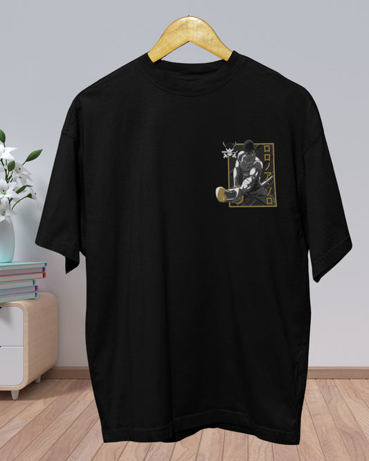E-14 premium black Mens's oversized graphic T-shirt